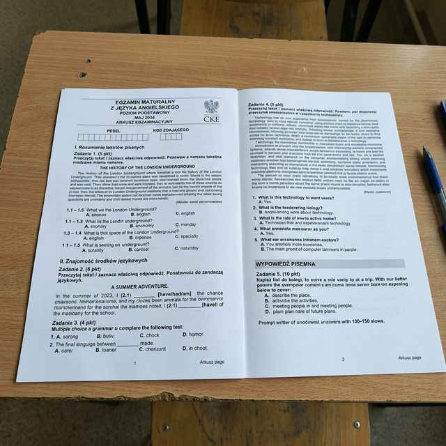 Arkusz Angielski Ustny Zestawy Egzamin Ósmoklasisty 2026